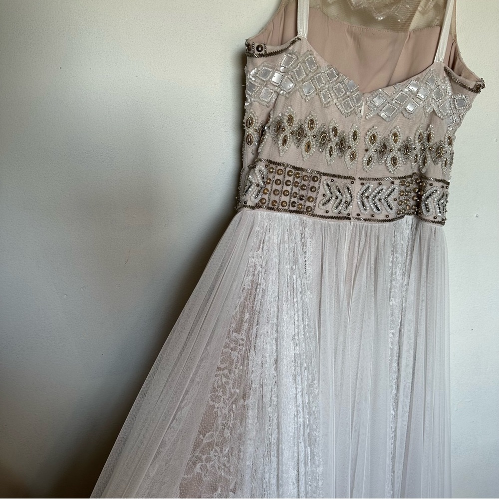 Marchesa NWT gown ivory cream white lace beaded dress - Picture 13 of 16